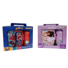 Set porta merenda + borraccia in PVC per bambini