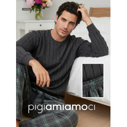 Pigiama Uomo Invernale in Caldo Cotone a Costine – Linea "Pigiamiamoci by Karelpiù"