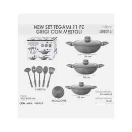 SET DGBAVARIA TEGAMI ALTI CON MESTOLI 11 PZ