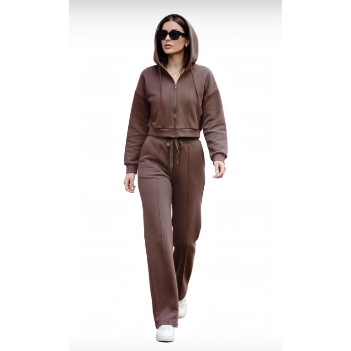 Tuta donna felpata  con zip e cappuccio