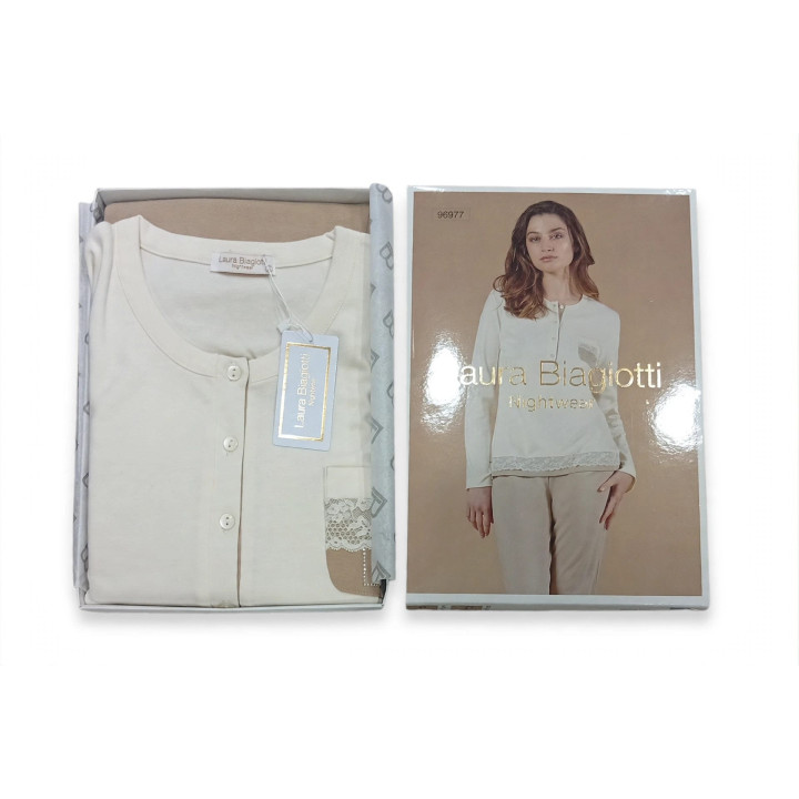 Pigiama Laura Biagiotti  serafino donna 100% cotone